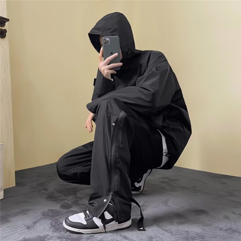 冲锋裤男女潮ins设计感小众拉链美式高街休闲长裤SK29-p40加绒50,男装休闲裤,星座1008