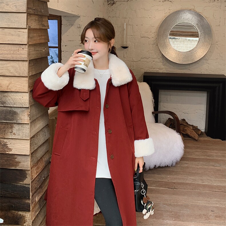 【现货】新品新年战袍红色派克服加绒外套2C037212P225K298,女装派克服,2C037