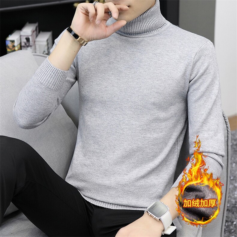 货足高领毛衣男士冬季加绒加厚内搭保暖打底针织衫M70-P30，男装T恤，星座301D(原星座1004-8）