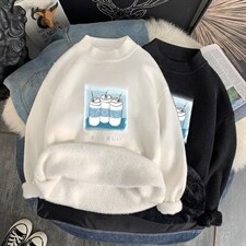 M18148-P45加绒款-P65半高领毛衣男士大码针织衫男毛线衣男，男装针织衫/毛衣，电商A040