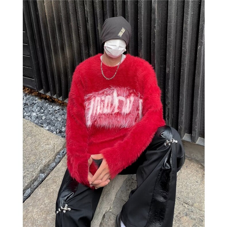 美式复古软糯圆领毛衣男秋冬季潮牌宽松百搭套头针织衫,男装针织衫/毛衣,星座716-2