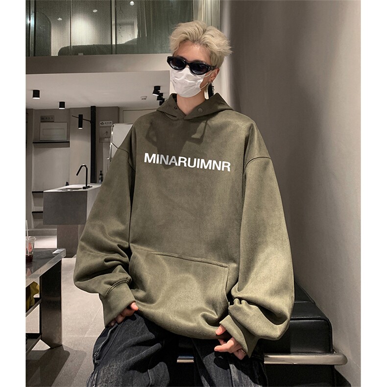 抖音得物供货提供视频 秋冬重磅美式麂皮绒连帽卫衣 JLM40图片