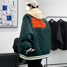 冬款港风加棉加厚保暖棉服假两件连帽外套男士8135-P140控价178，男装棉衣，电商A441-1