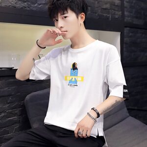家乐6935-P30男士短袖t恤2021夏季韩版潮流半截袖修身夏装潮牌图片