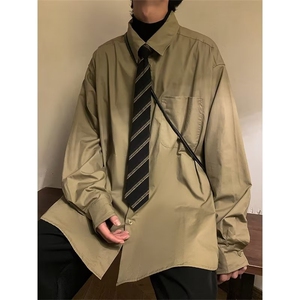 衬衫男潮2023新款潮牌高级感制服上衣男生长袖休闲衬衣CS315P30图片