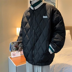 菱格服男冬季时尚棒球服外套美式复古2022新款ins潮牌衣保暖，男装棉衣，星座813-2