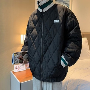 菱格服男冬季时尚棒球服外套美式复古2022新款ins潮牌衣保暖图片