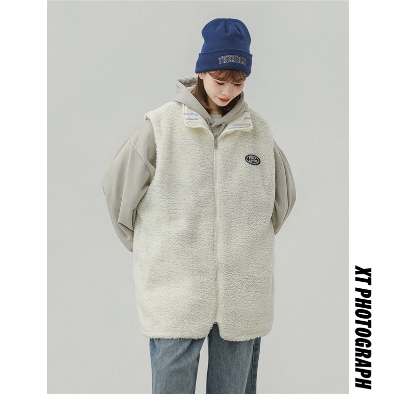 秋冬双面穿马甲加厚棉衣羊羔绒外套港风夹克1016-1MJ020P75K98,男装夹克,星座1016-1（原电商B408-1）