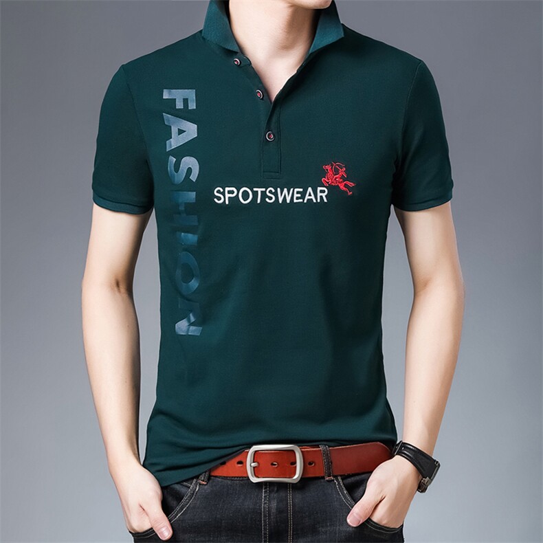 保罗polo衫男2023夏季新款潮流刺绣翻领上衣宽松黑色商务体图片
