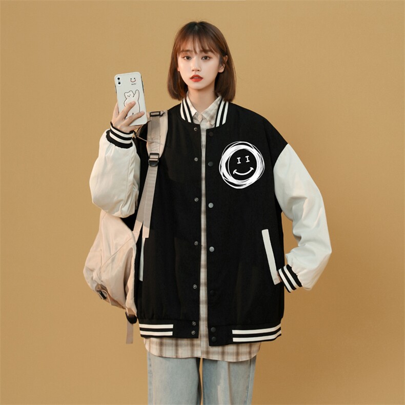 中性风 春秋季情侣棒球服男女休闲夹克女时尚外套男BQF265-P50图片