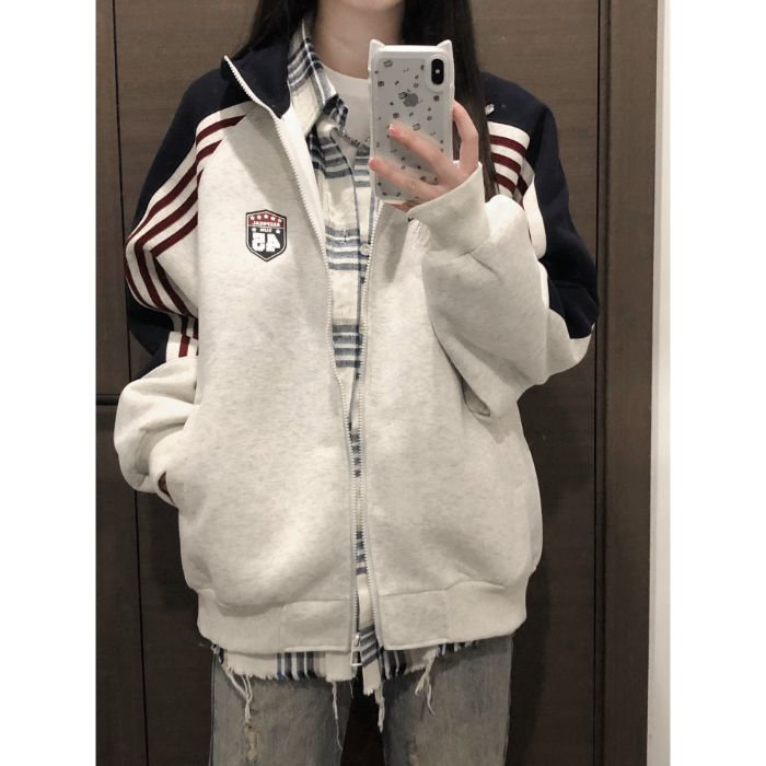 5325-P55原版做工纯棉华棉复合休闲宽松外套薄款,女装卫衣/绒衫,星座617A-2