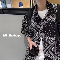 花衬衫男短袖夏季薄款卡通睡衣宽松夏威夷衬衣外套休闲上衣潮，男装衬衫，星座1210-1