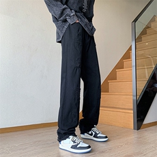牛仔裤男春季美式复古高街ins潮牌直筒长裤毛边破洞裤子N1433-p45，男装牛仔裤，星座1008-1