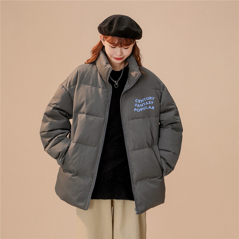 中性风22冬季新款港风字母印花立领棉服TPMY59P65控99特批无差价,男装棉衣,A247A