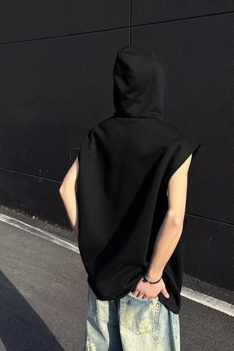 现货新款潮流美式高街白色半拉链背心男款夏季流行文艺无品牌时尚,男装背心/马甲,星座218-1（原230）