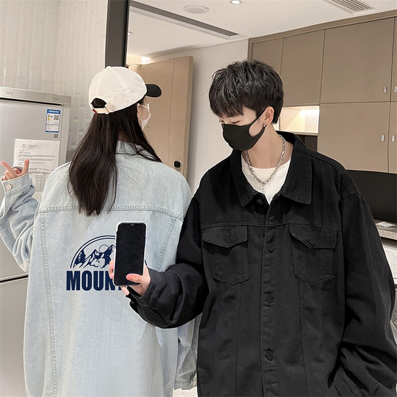 牛仔夹克男大码牛仔外套男茄克NJ77255-P60加绒款-P75,男装夹克,电商A040