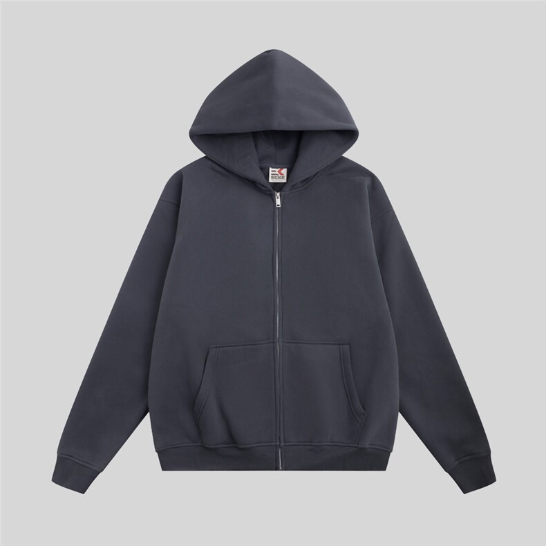 美式宽松加绒连帽卫衣潮开衫厚实保暖男女拉链外套夹克WY67P80,男装夹克,星座210