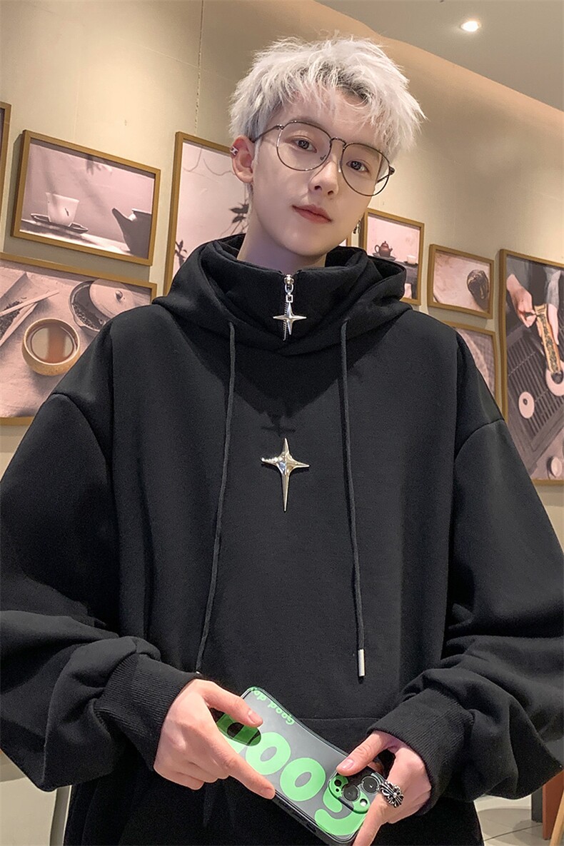 复合牛奶丝假两件加厚连帽卫衣半拉链外套XH42-特P:40控价:88,男装卫衣,电商B367