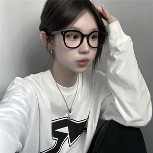 260G重磅纯棉长袖hiphop街舞old school小领重磅纯色打底长袖t桖图片
