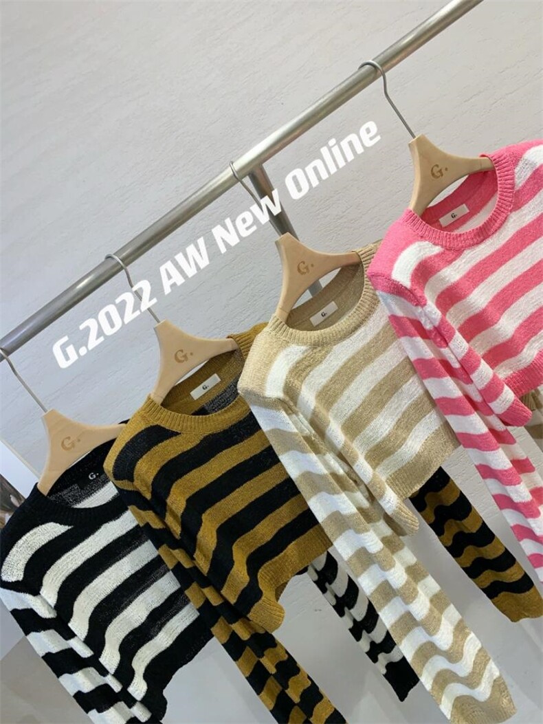 条纹针织上衣均码现货，其它，G