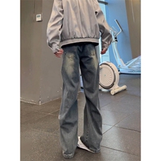 【高质量现货特批45】男秋冬铆钉对折显瘦牛仔裤610A-YB5174，男装牛仔裤，星座610A