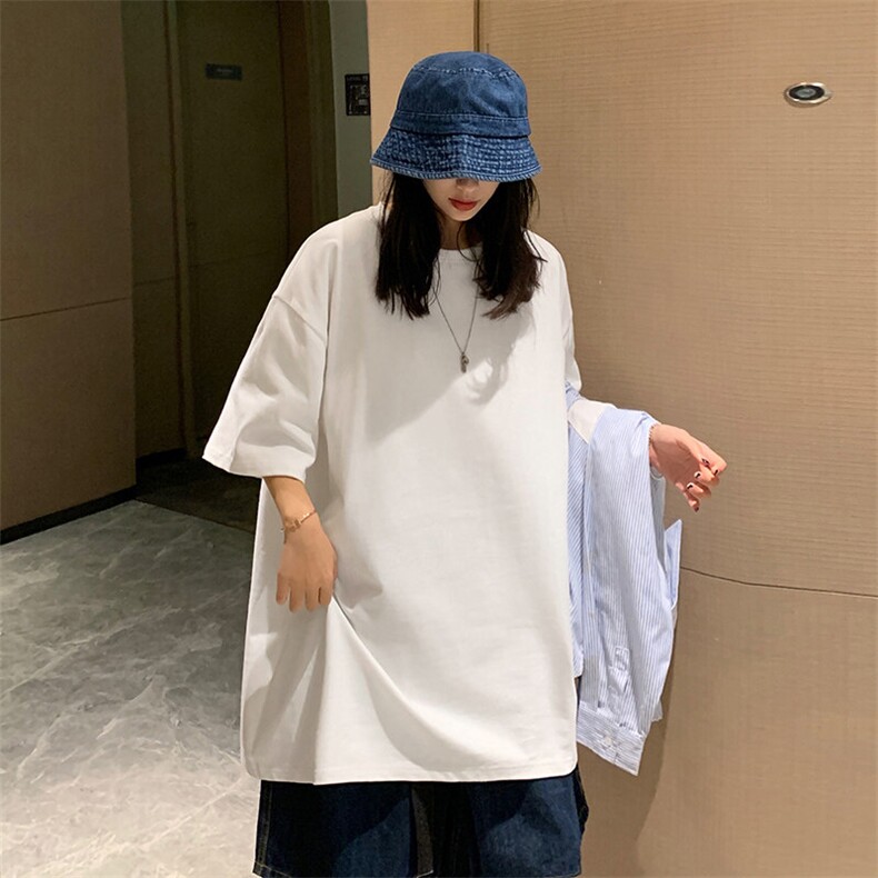 DF292TP16情侣款纯色内搭五分袖男女夏季宽松纯棉圆领短袖T恤,男装T恤,电商A102