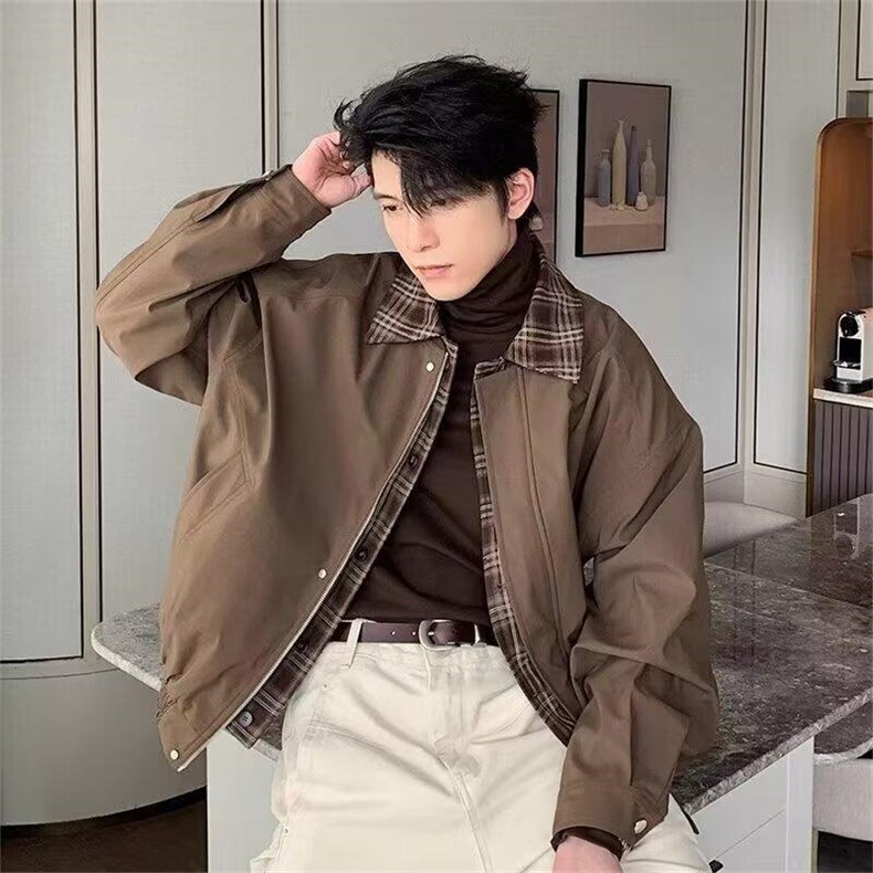 网络图现货美式潮牌新款假两件穿搭棒球服男夹克J627-P60,男装夹克,星座715-7
