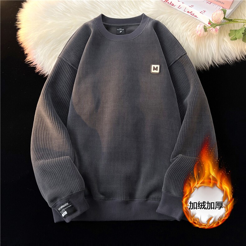 高品质日系潮牌保暖打底衫秋冬加绒加厚卫衣男WY28-P55,男装卫衣,电商B278