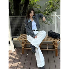 假两件双领格纹西装夹克男高级感美式覆古短款条纹翻领外套，男装夹克，星座1210-1