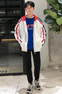 709-JK01-P65 20年秋款 港风薄款夹克衫情侣外套休闲连帽图片