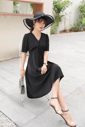 华尔缎连衣裙，女装连衣裙，卡娜品位