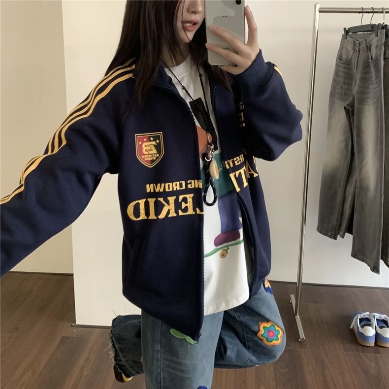 5328-P52原版做工食毛华棉复合牛奶丝休闲宽松外套薄款,女装卫衣/绒衫,星座617A-2