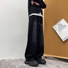 2025新款渐变裤子运动裤宽松直筒休闲裤潮流青年现货K8273-P54，男装休闲裤，星座512-3