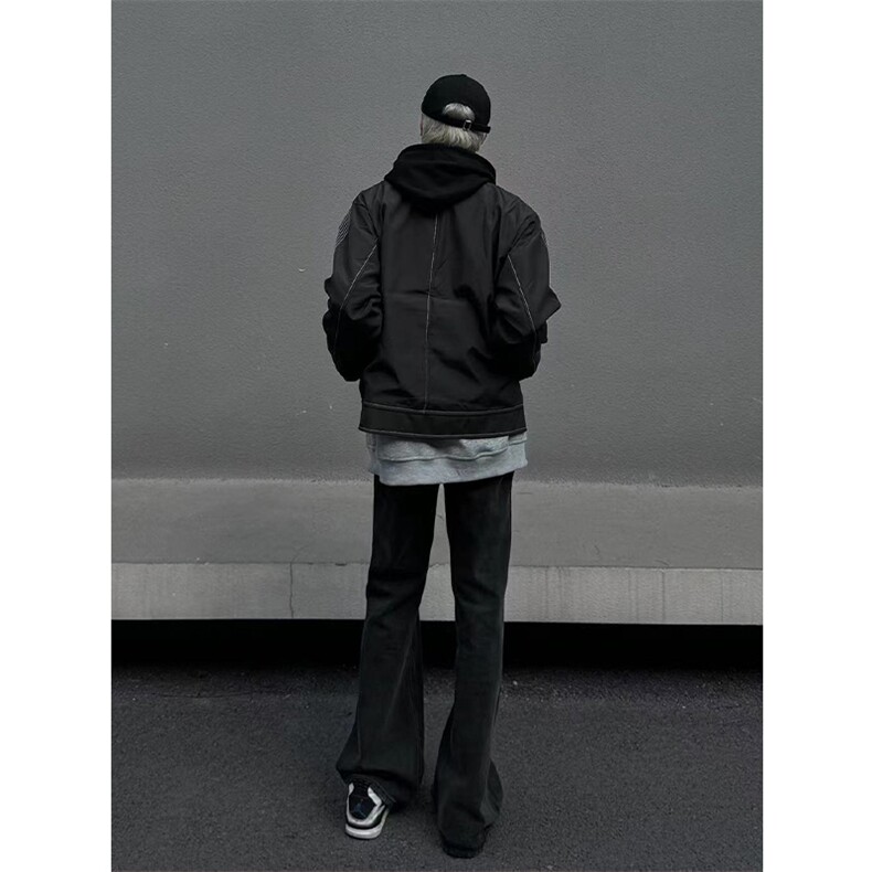 自家图，博主风cleanfit外套男短款美式飞行员夹克JK2408-P80,男装夹克,星座1007（原301D）
