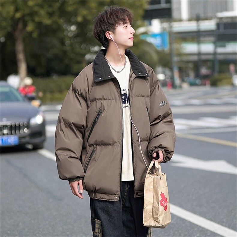 电商DSA028-MY2302P105冬季新款拉链设计棉衣外套面包服男,男装棉衣,电商A028