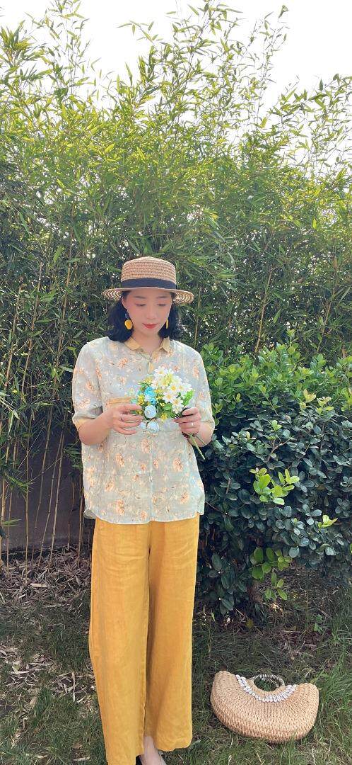 纯苎连衣裙小衫裤子裙子衬衣 时尚风 风淑女风休闲风，女装连衣裙，川哲