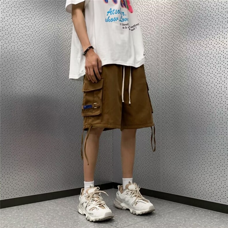 W260-P40工装休闲裤短裤夏季多口袋港风裤子,男装牛仔裤,星座911-1