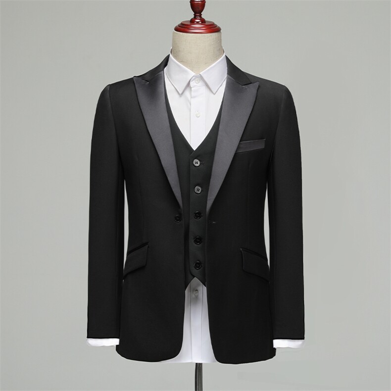 西服套装男士三件套商务职业正装小西装韩版修身伴郎新郎结婚礼服,男装西服套装,星座505-2（原电商A260-1)