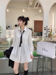 设计师款衬衣连衣裙图片