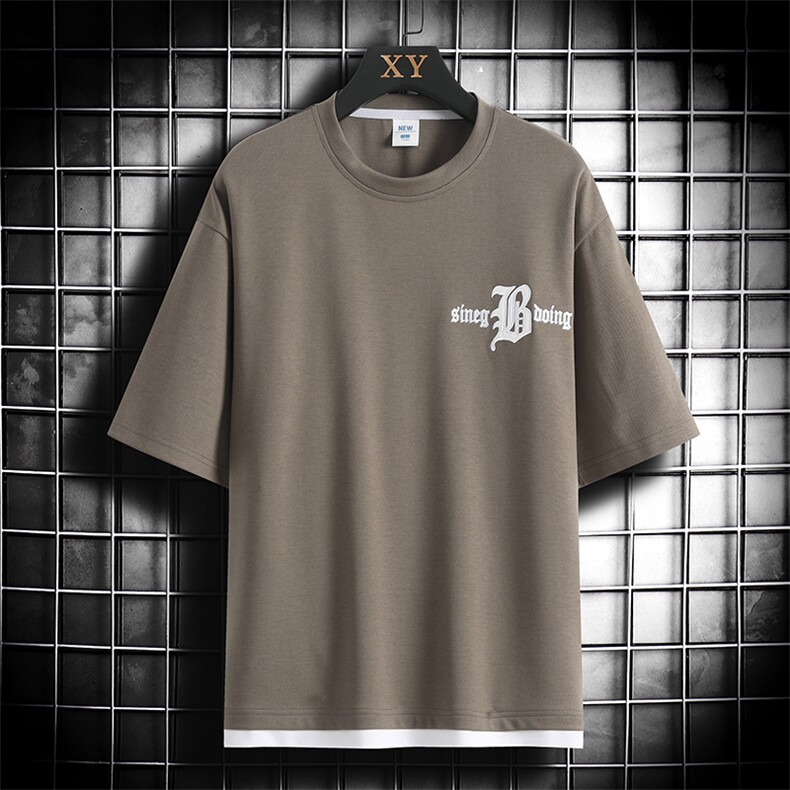 冰丝短袖网格挂拍体恤夏季休闲百搭刺绣纯色男上衣TC3149-P22,男装T恤,星座717