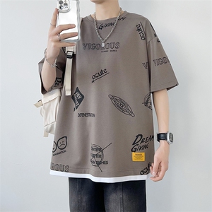 冰氧仿短袖港风白墙夏季休闲百搭趣味印花男上衣TC3156-P25控48图片