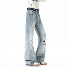 D2588024P65控68全新升级YKK拉链高品质破洞牛仔裤，男装牛仔裤，电商D258