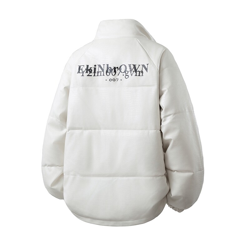 鳄鱼纹印花设计大码M-5XL手塞棉夹克PU皮棉服外套男8507P120控158，男装夹克，星座227-7