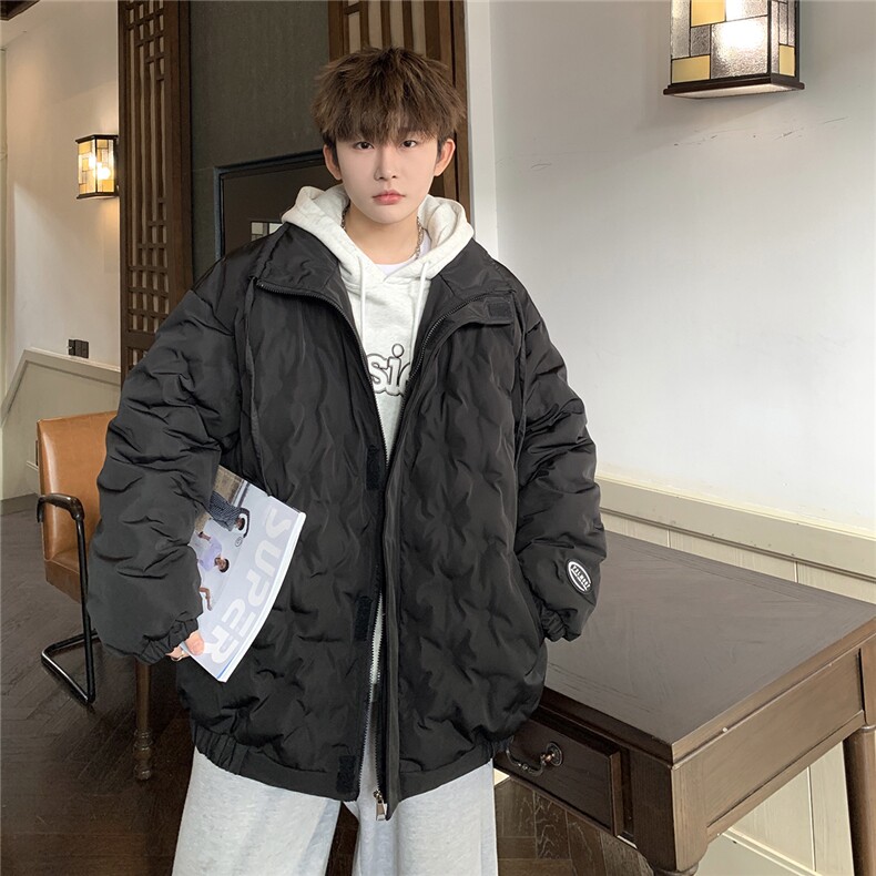 情侣定制面料棉衣男港风半高领棉服男外套男8707P125控168,男装棉衣,星座226-1