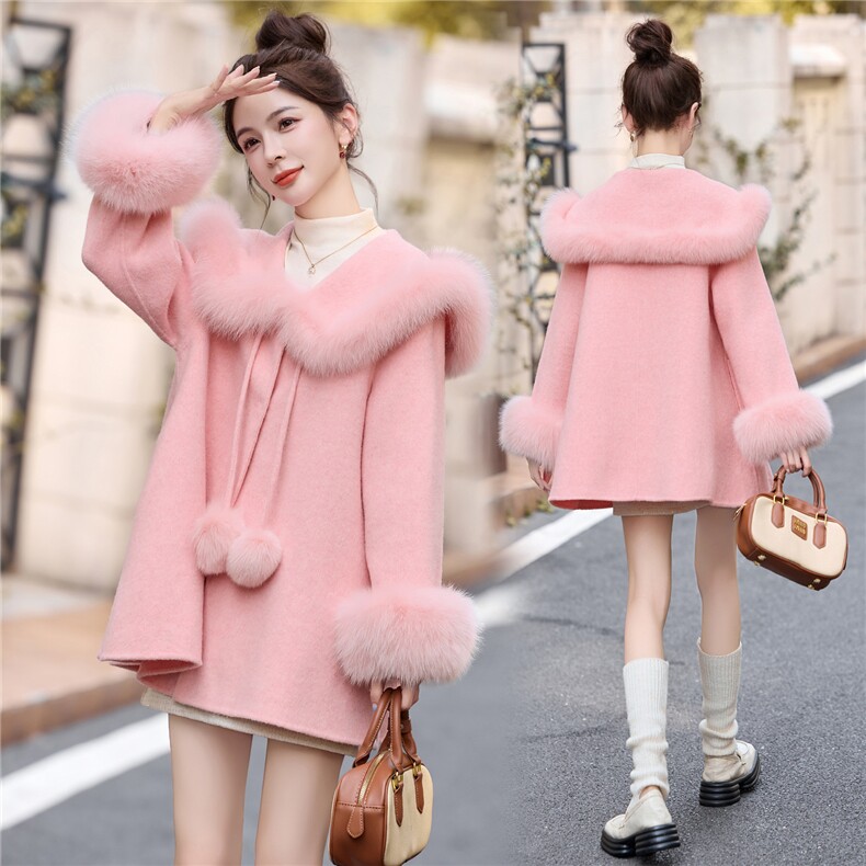 2025年冬季新款时尚潮流高端大气双面呢羊毛大衣，女装双面呢大衣，贵人树