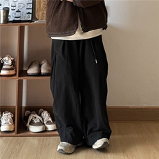 春秋新款日系复古宽松直筒休闲裤男潮牌百搭阔腿工装裤伞兵长裤，男装休闲裤，星座506A