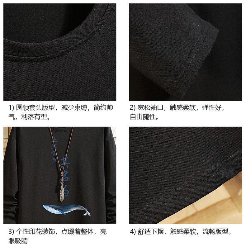 TX3261-P28纯棉长袖t恤男大码圆领打底衫体恤砖墙,男装T恤,电商A040A