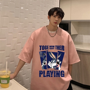 麂皮绒短袖t恤男大码半袖男 JD82234-P25图片