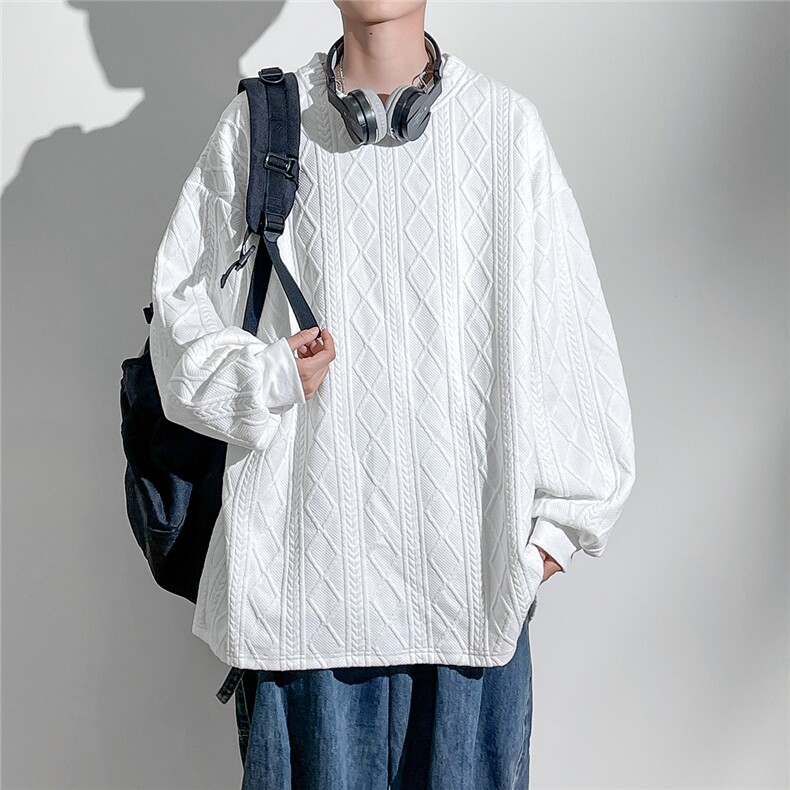立体菱形花纹大码M-5XL卫衣男：聚酯纤维95%氨纶5%WY77052P38控58,男装卫衣,星座226-2