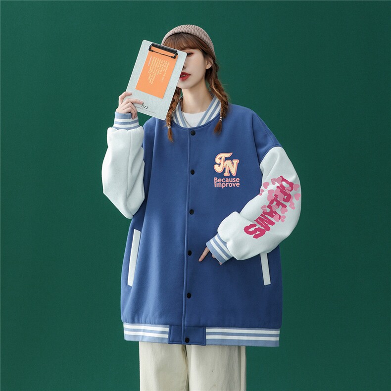 中性风2023秋季新品港风潮牌印花设计感棒球服夹克--G93p65控88,男装夹克,A247A